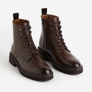 Mens H&M Lace-up Boots Drak brown